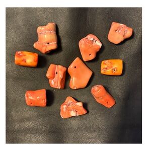 Natural Red Branch Coral Beads 10 Irregular Organic Natural Drilled Jewelry 150g